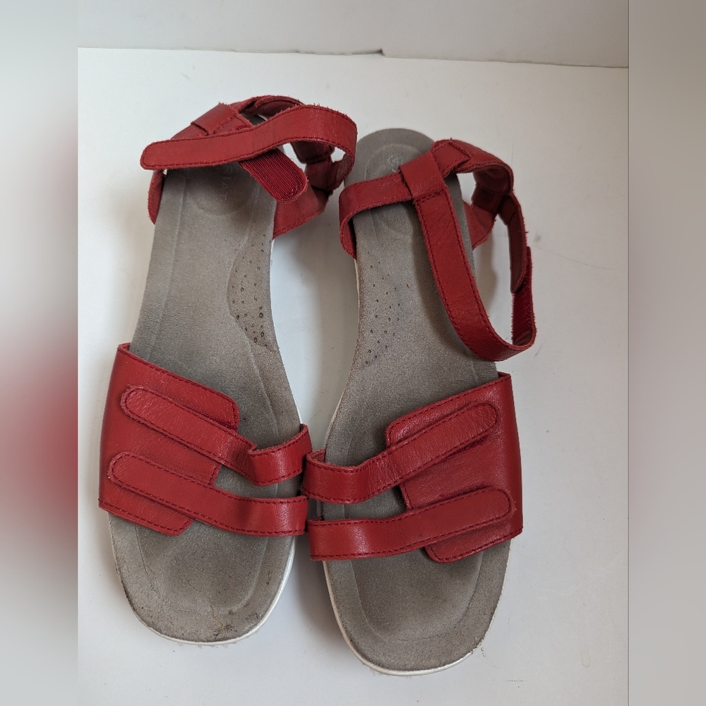 Ariat Leisure Red Leather Slingback Sandals Women's US 11 B - Picture 8 of 9